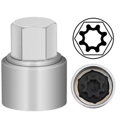 Wheel Lock Nut Key Socket 27mm/25mm for Audi Anti-Theft Lug Nut Removal Tool