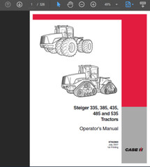 CASE IH 335 STEIGER TRACTOR MANUAL OPERATORS SERVICE SHOP ENGINE REPAIR PDF USB