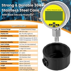 10000PSI Digital Hydraulic Pressure Test Coupling Kit for Bobcat /Case Excavator