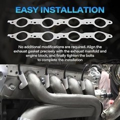 Multi-Layer Steel (MLS) Header Manifold Exhaust Gasket with Bolts Kit, Compatibl