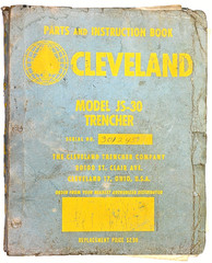 Cleveland Trencher Model JS-36 Parts Instruction Book Manual