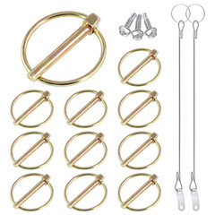 15Pcs 1/4″ X 1-3/4″ Lynch Pin with Lanyard Cable Set 10Pcs Lynch Pin Lock Pin Cl