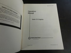 Detroit Diesel Series 53 Engines Operators Manual 6SE337 9/74