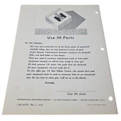 International 122 Disk Harrow Operator’s Manual Maintenance Instructions