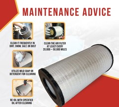 2Pk Engine Air Filter for Semi-Truck for Kenworth T800W, W900 Replaces P534925