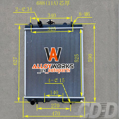 For 2014-on Kubota L47 L4760 L5040 L5740 L5460 L5060 Aluminum 3 Row Radiator NEW
