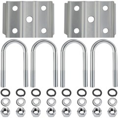 iBroPrat 2 3/8 Inch Trailer Axle U Bolt Kit for 3500lbs 2 Inch, silver