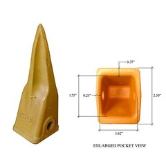 1 – CAT Style J200 Backhoe Bucket Shank 1″ Lip, Rock Tooth, 1U-3202TL, 119-3204