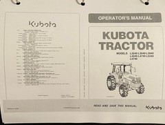 Kubota L3240 L3540 L3940 L4240 L4740 L5040 L5240 L5740 Owners Manual FREE BINDER