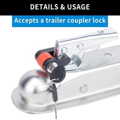METOWARE Straight Trailer Coupler for 2″ Ball, 3500LBS Capacity