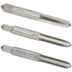 3 PCS 3/8″16 UNC Right Hand Threading Hand Taps Set Metal Machinist Tools