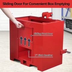 3 Point Ballast Box w/ 2″ Hitch Receiver for Category 1 Tractor Attachment 800LB