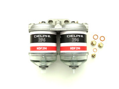 DIESEL DUAL FILTER ASSEMBLY SHALLOW GLASS BOWL – DELPHI /LUCAS /CAV TYPE