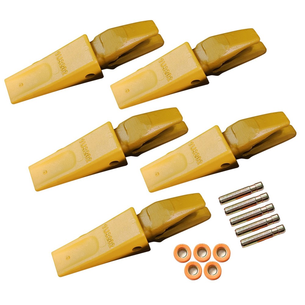 10PK 119-3204 Bucket Shanks, 1U3202 Bucket Dirt Teeth w Pins Fits CAT Style J200