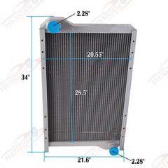 4-Row 70mm Aluminum Radiator For Tractor Case IH MX180, MX200, MX220 256325A1