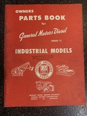 VG 1950 GM General Motors Series 71 Diesel Engine Owners Parts Ordering Book