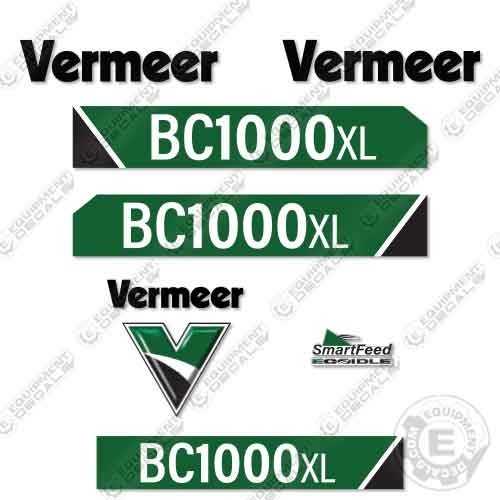 Fits Vermeer BC1000XL New Style Decal Kit – 7 YEAR OUTDOOR 3M VINYL!