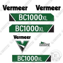 Fits Vermeer BC1000XL New Style Decal Kit – 7 YEAR OUTDOOR 3M VINYL!