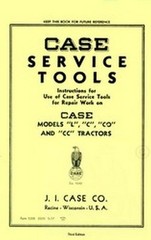 CASE Model L C CO CC Tractor Service Tools Manual