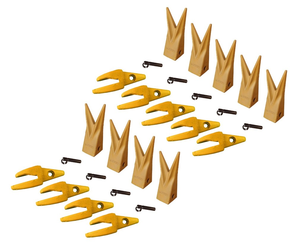 9 CAT Style J200 Backhoe Bucket Shanks 1″ Lip, Dirt Teeth, 1U-3202WTL, 119-3204