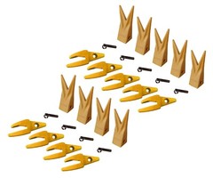 9 CAT Style J200 Backhoe Bucket Shanks 1″ Lip, Dirt Teeth, 1U-3202WTL, 119-3204