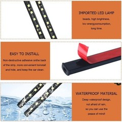 RGB Neon LED Strip Light, 24 LEDs 12V Under Dash Ambient Atmos Color: Ice Blue