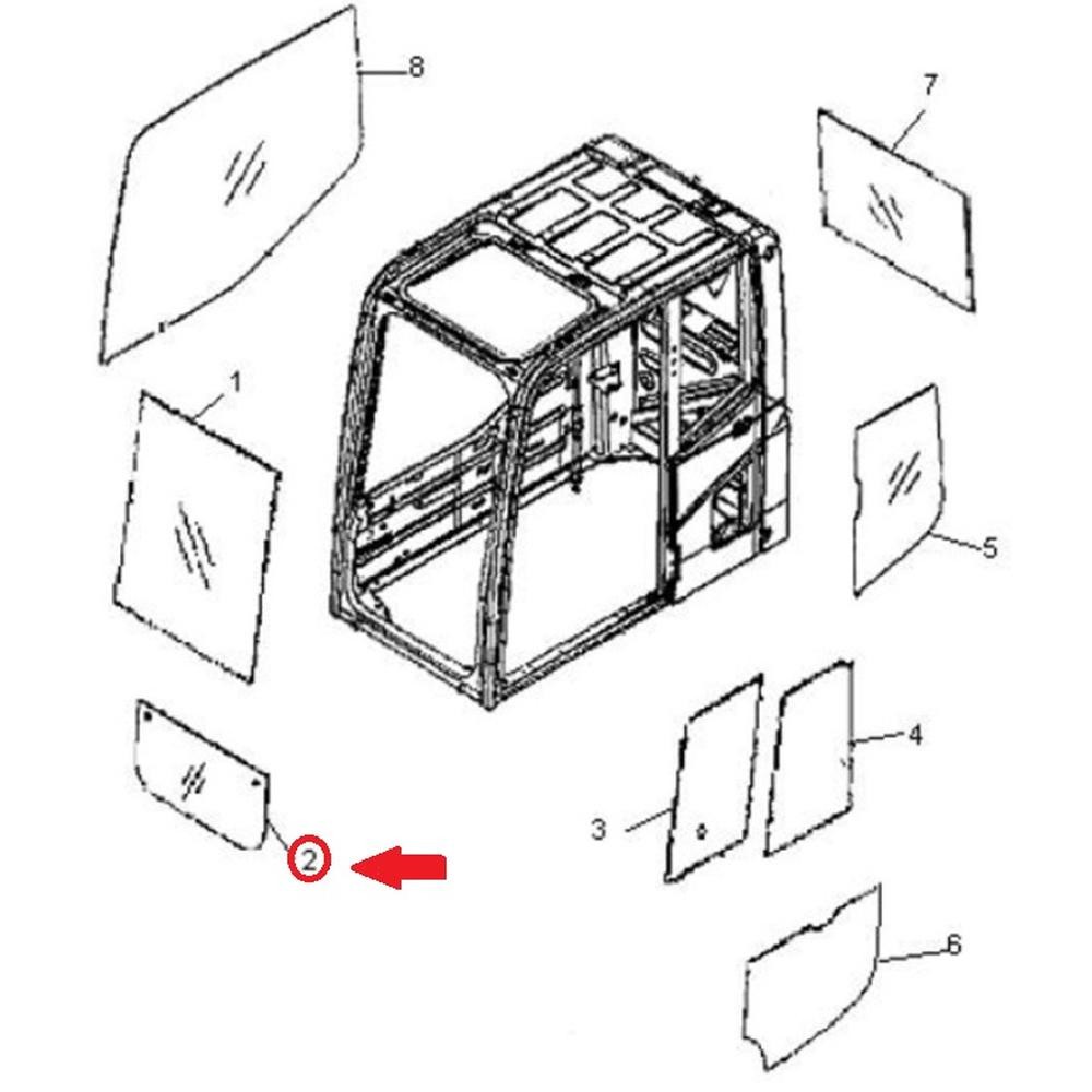 Glass Thickness 0.12″ 20Y5451812 fits Komatsu PC130