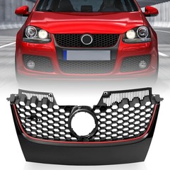 **Front Upper Mesh Grille Black w/ Red Trim 2006-2009 VW Mk5 GTI Jetta**