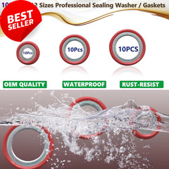 195PCS A/C Seal Kit, O-Ring Assortment, AC Gasket Seal, R134A Refrigerant