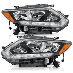 For Halogen Model 2014-2016 Nissan Rogue Headlight Assembly with LED DRL OE Styl