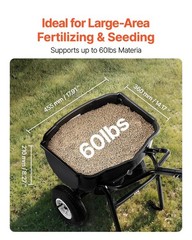 Walk Behind Push Broadcast Spreader 60LBS Capacity 0-9.8ft Spreading Width