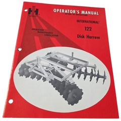 International 122 Disk Harrow Operator’s Manual Maintenance Instructions