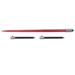 Hay Spear Attachment 49″ 3000-Lbs Capacity Bale Fork W/ 2 Stabilizer Spears Red