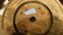 b. Old Wood Pulley Belt Industrial 12 3/8 x 4 3/16 Inches Many Photos