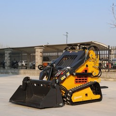 New 24HP Mini Skid Steer Loader 4-in-1 Bucket 3-Stage Pump Hydraulic System