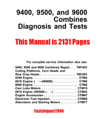 4 Service Manual JOHN DEERE 9400 9500 9600 COMBINES TM1401 TM1402 Diagnosis Test