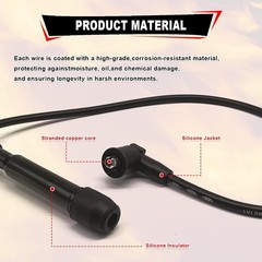 Spark Plug Wires 7mm for Hyundai Kia 2.0L