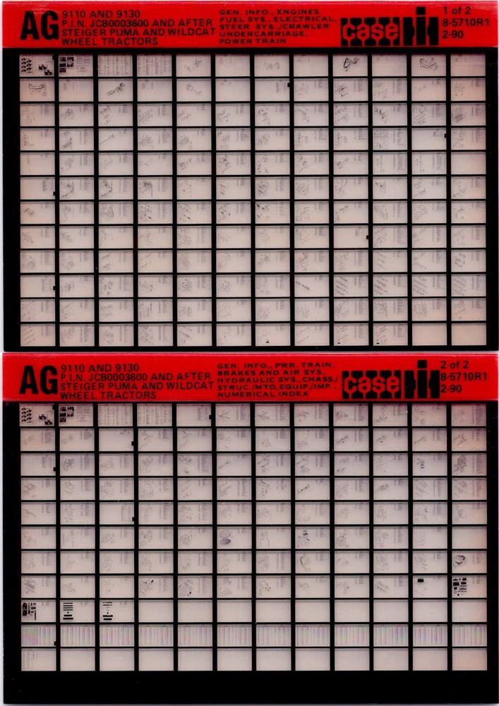 Case IH 9110 9130 Steiger Puma Wildcat 1000 Tractor Parts Catalog Microfiche