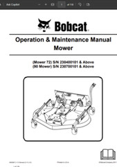 BOBCAT 72″ 90″ MM66 MM54 MOWER SERVICE REPAIR MANUAL 6902088 6986907 6904729