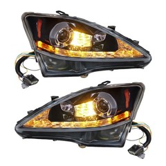 2006-2013 Lexus IS250 IS350 Halogen Projector Headlights w/LED DRL Left+Right