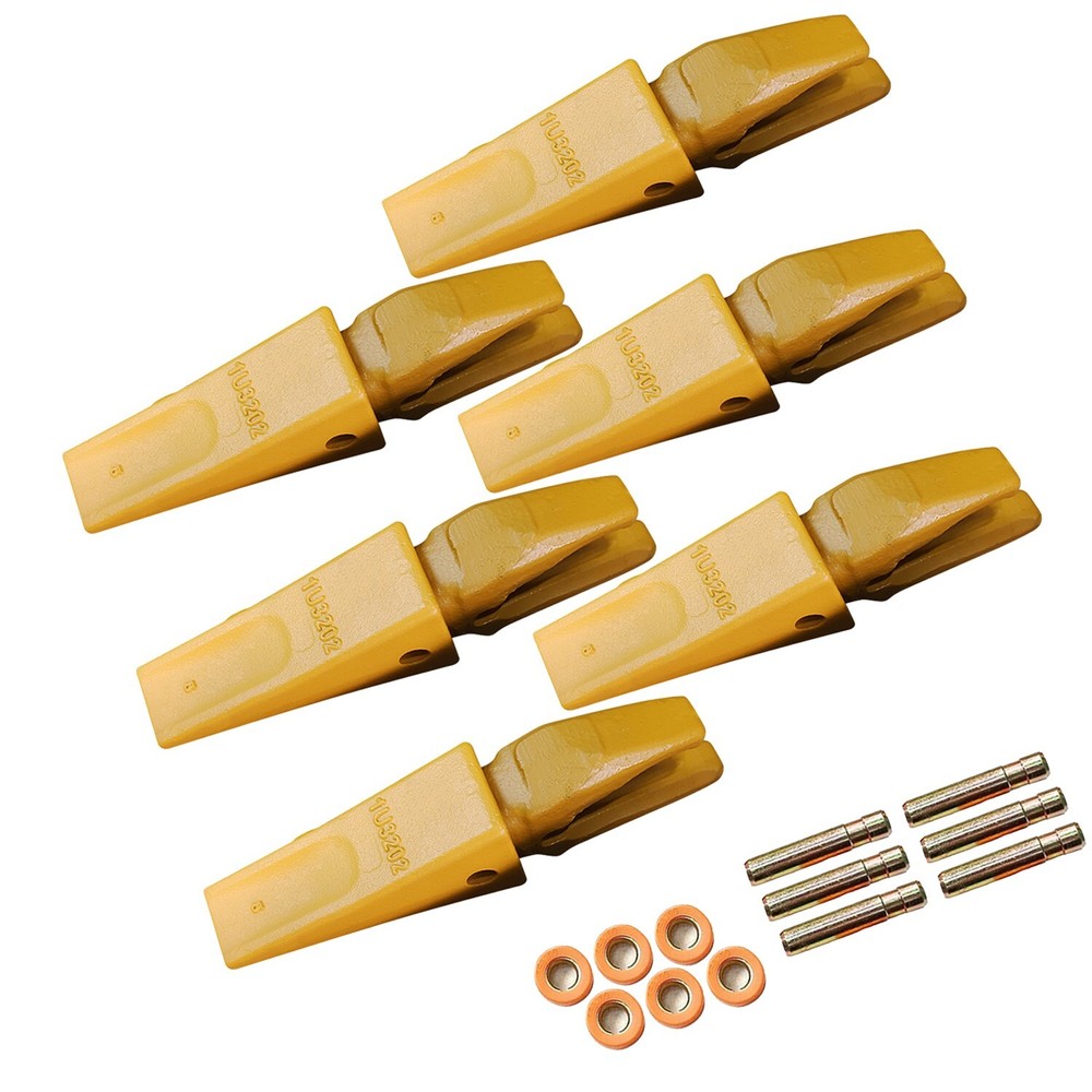 119-3204 CAT Style J200 Backhoe Bucket Shanks & 1U3202 Dirt Teeth with Pins -6PK
