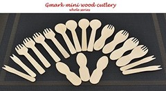 Gmark 3.5″ Wooden French Fry Forks 200 ct, Two 200 Count (Pack of 1), Green