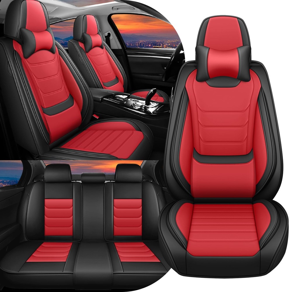 4Runner Seat Covers 2011-2026 Full Coverage Waterproof Red Black Full Set