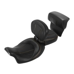 Passenger Seat Backrest Pad For Harley Touring Road King 2014-2023 Black Orange