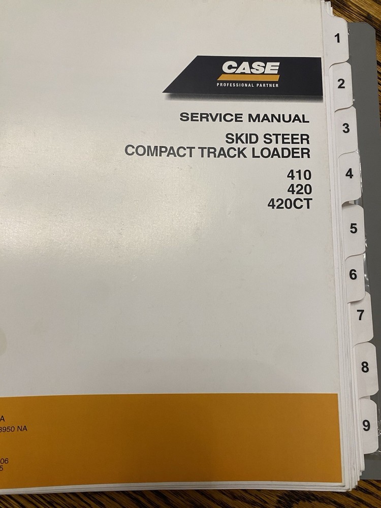 Case 410 420 420CT Skid Steer Service Manual With Wiring Schematic, Dealer Copy