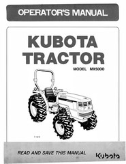 Diesel Tractor Operator Maintenance Instruction Manual Kubota MX5000 2WD & 4WD