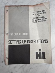 INTERNATIONAL HARVESTER IH SETUP INSTRUCTION MANUAL HAY PICKUP UNIT 700 800