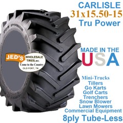 31×15.50-15 31×1550-15 31/15.50-15 Compact Tractor Trencher AG R-1 LUG TIRE 8ply