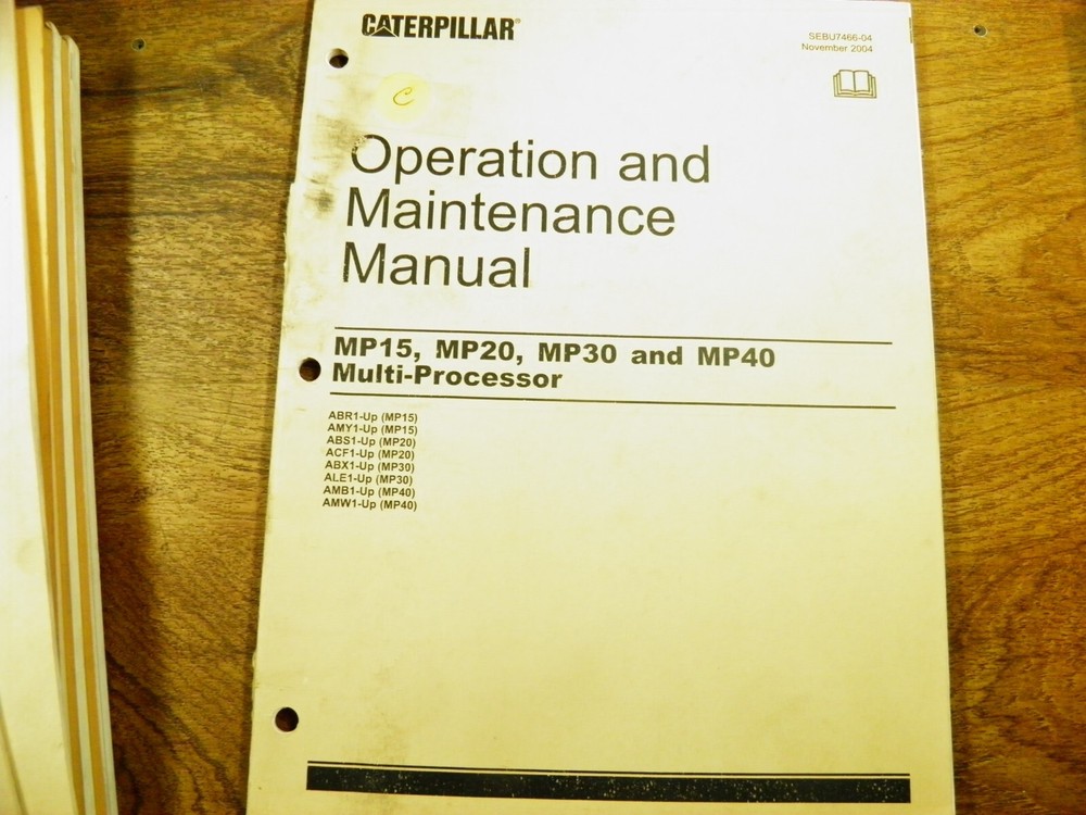 CAT CATERPILLAR MP15 MP20 MP30 MP40 MULTIPROCESSOR OPERATION / MAINTENACE MANUAL