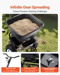 VEVOR Walk-Behind Broadcast Spreader 100LB 0-9.8ft Spreading Width Fertilizer